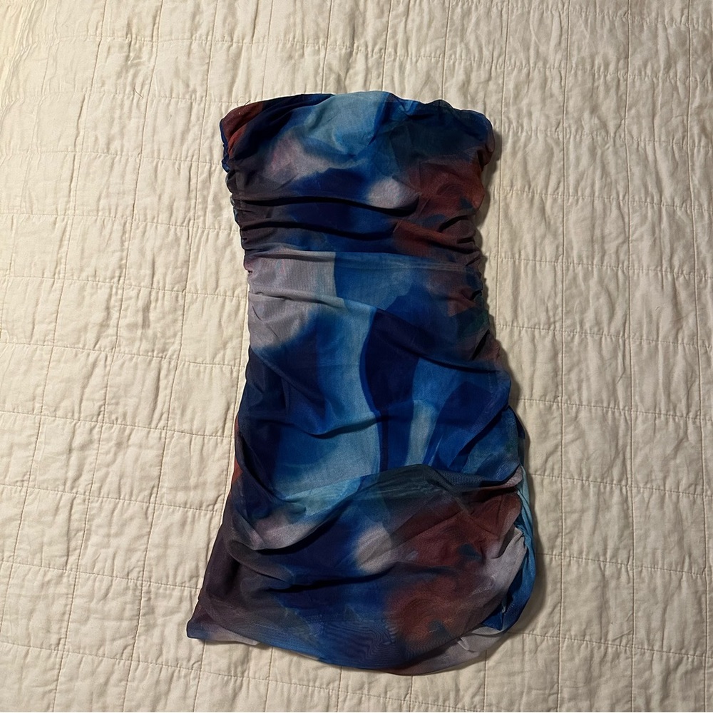 NWOT Princess Polly Blue Strapless Mini Dress